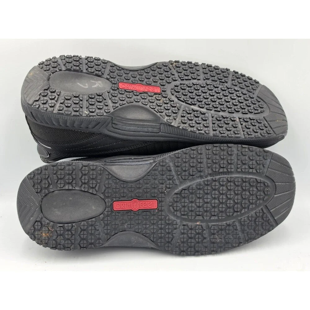 Orthofeet Yari Men’s Walking Shoes Black Grey Size 9 EE Wide Diabetic Comfort
